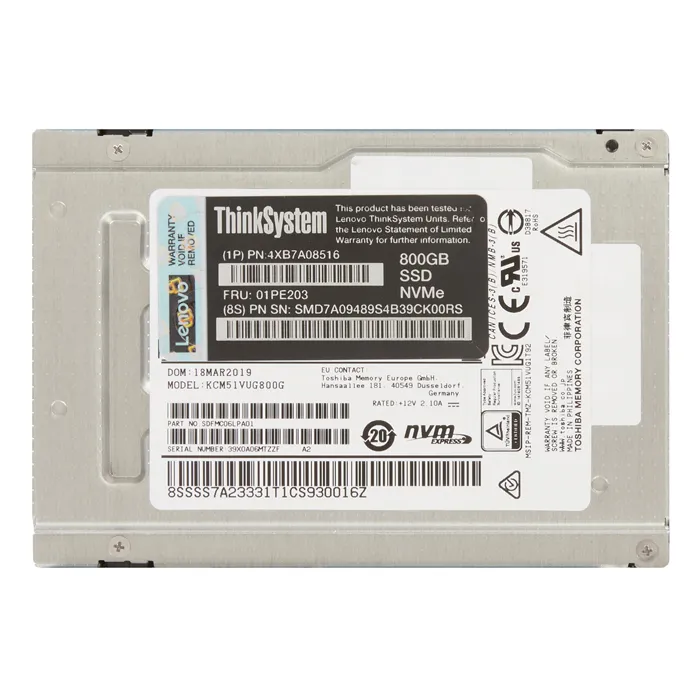 Lenovo 4XB7A08516 | 800GB PCI Express 3.0 x4 NVMe Hot Swap Mainstream Endurance U.2 2.5-Inch Internal Solid State Drive Refurbished - Lenovo refurbished available on Gotodirect