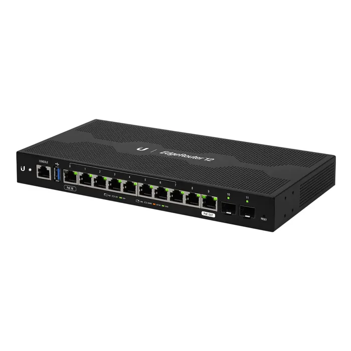 Ubiquiti ER-12 | EdgeRouter 12 9 x Port 1000ase-T + 1 x Port PoE RJ-45 + 2 x Port PoE SFP + 1 x Port SFP Layer 3 Advanced Network Router Refurbished - Ubiquiti refurbished available on Gotodirect