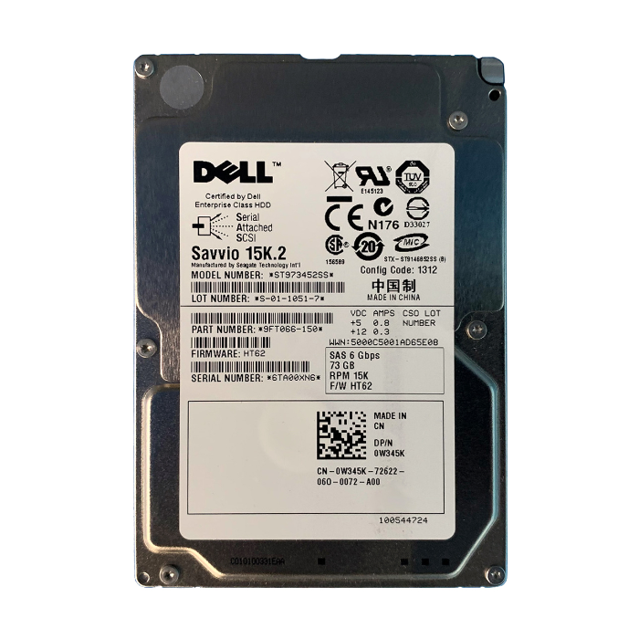 Dell W345K | 73.4GB 15000RPM SAS 6Gb/s Hot-Pluggable 16MB Cache 2.5-Inch Hard Drive for PowerEdge Server Refurbished - Dell refurbished available on Gotodirect