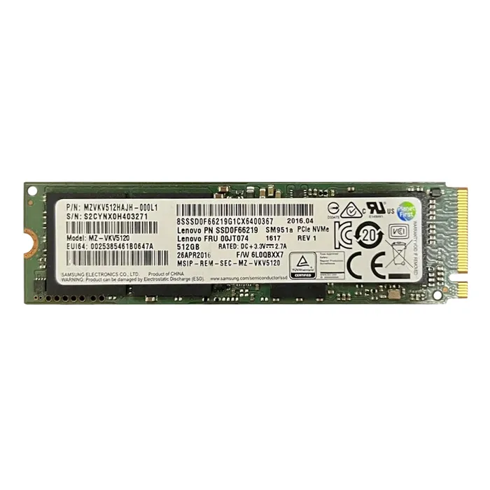 Lenovo SSD0F66219 | 512GB MLC PCI Express 3.0 x4 NVMe M.2 2280 Internal Solid State Drive Refurbished - Lenovo refurbished available on Gotodirect
