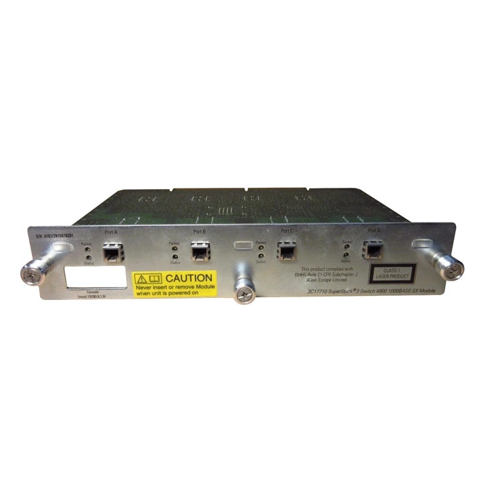 Buy 3Com 3C17710 | SuperStack 3 Switch 4900 4-Port 1000BASE-SX module Refurbished - $232.86 3Com 3C17710 | SuperStack 3 Switch 4900 4-Port 1000BASE-SX module Refurbished - refurbished available on Gotodirect