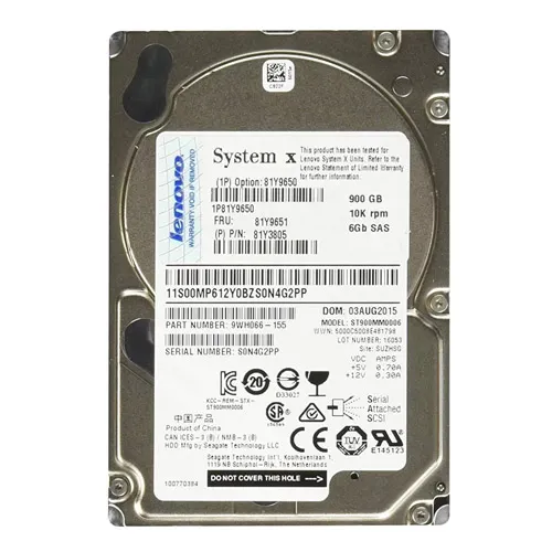 IBM 81Y3805 | 900GB 10000RPM SAS 6Gb/s Hot Swappable 2.5-Inch Hard Drive for System x3950 X6 Refurbished -  refurbished available on Gotodirect