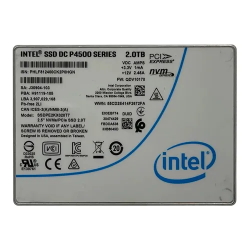 Buy Intel SSDPE2KX020T7 | DC P4500 2TB Triple-Level Cell PCI Express 3.1 x4 NVMe U.2 2.5-Inch Solid State Drive Refurbished - $583.53 Intel SSDPE2KX020T7 | DC P4500 2TB Triple-Level Cell PCI Express 3.1 x4 NVMe U.2 2.5-Inch Solid State Drive Refurbished - Intel refurbished available on Gotodirect
