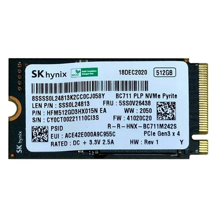 Lenovo 5SS0V26438 | 512GB PCI Express 3.0 x4 M.2 2242 Internal Solid State Drive Refurbished - Lenovo refurbished available on Gotodirect