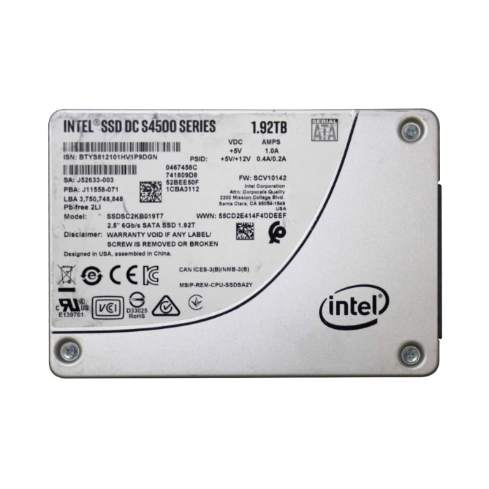 Intel SSDSC2KB019T701 | DC S4500 1.92TB Triple-Level Cell SATA 6Gb/s 2.5-Inch Solid State Drive Refurbished - Intel refurbished available on Gotodirect