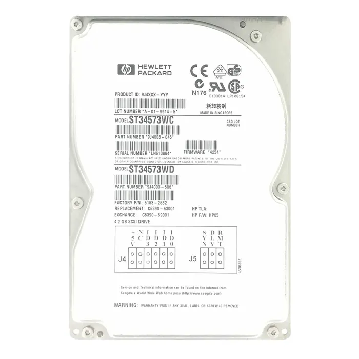 HP 5183-2632 | 4.3GB 7200RPM SCSI 3.5-Inch Hard Drive Refurbished - Hewlett-Packard (ou HP en abrégé) refurbished available on Gotodirect