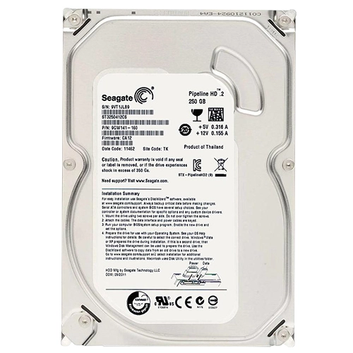Seagate ST3250412CS | Pipeline HD.2 250GB 5900RPM SATA 3Gb/s 16MB Cache 3.5-Inch Hard Drive Refurbished - Seagate refurbished available on Gotodirect
