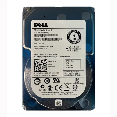 Dell 9W5WV | 1TB 7200RPM SAS 6Gb/s Hot-Swappable 64MB Cache 2.5-Inch Hard Drive for PowerEdge Servers Refurbished - Dell refurbished available on Gotodirect