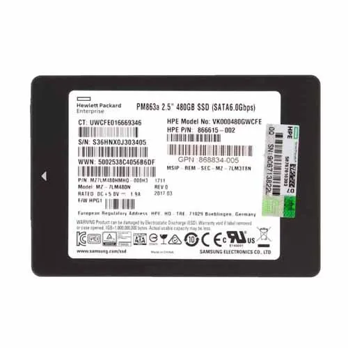 HP 866615-002 | 480GB SATA 6Gb/s Read Intensive 2.5-inch Solid State Drive Refurbished - Hewlett-Packard (ou HP en abrégé) refurbished available on Gotodirect