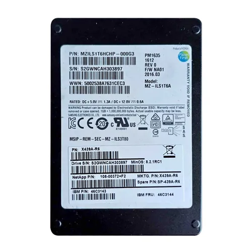 NetApp X439A-R6 | 1.6TB SAS 6Gb/s Solid State Drive for DS224x Refurbished -  refurbished available on Gotodirect