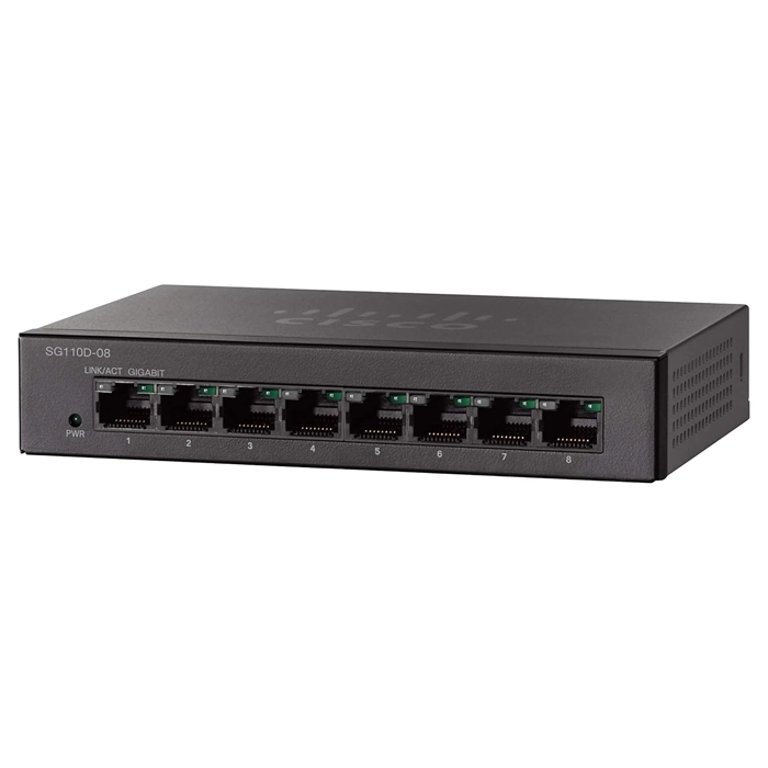 Cisco SG110D-08-NA | Small Business 110 Series SG110D-08-NA RJ-45 8 x Ports 10/100/1000Base-T Unmanaged Rack Mountable Gigabit Ethernet Switch Refurbished - Cisco Systems Inc. refurbished available on Gotodirect