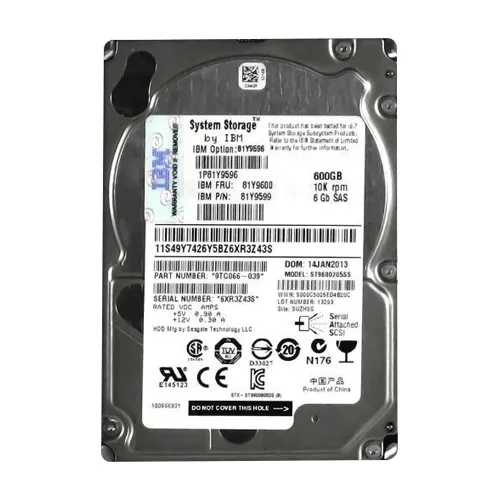 IBM 81Y9599 | 600GB 10000RPM SAS 6Gb/s Hot Swappable 2.5-Inch Hard Drive for pSeries Refurbished -  refurbished available on Gotodirect