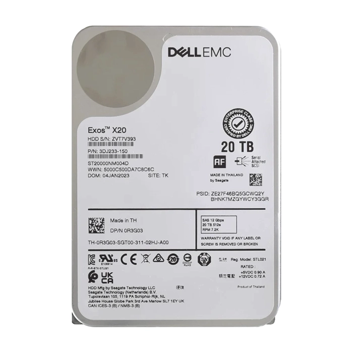 Seagate ST20000NM004D | Exos X20 20TB 7200RPM 12Gb/s SAS 256MB Cache 3.5-inch Hard Drive Refurbished - Seagate refurbished available on Gotodirect