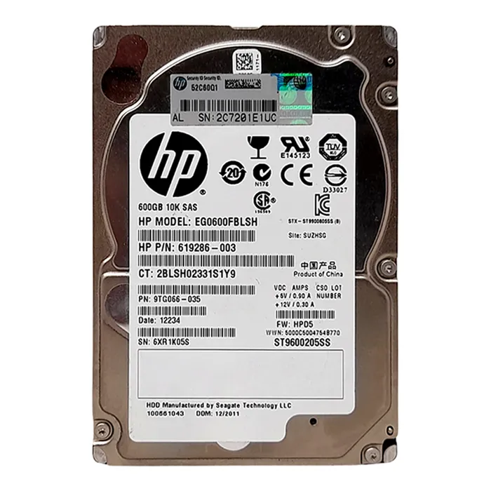 HP 619286-003 | 600GB 10000RPM SAS 6Gb/s Hot-Pluggable Dual Port SFF 2.5-inch Hard Drive for Gen1/7 ProLiant Server/ Storage System Refurbished - Hewlett-Packard (ou HP en abrégé) refurbished available on Gotodirect
