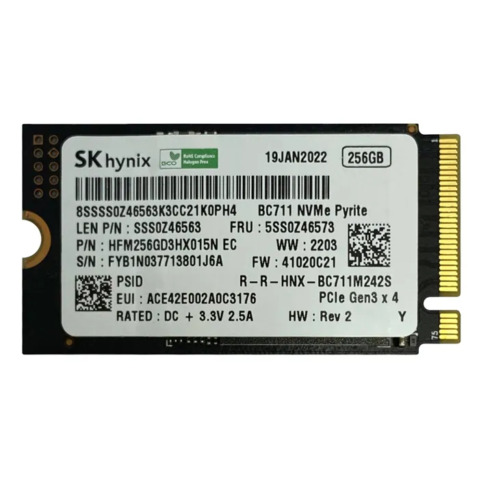 Lenovo 5SS0Z46573 | 256GB TLC PCI Express 3.0 x2 NVMe M.2 2242 Internal Solid State Drive Refurbished - Lenovo refurbished available on Gotodirect