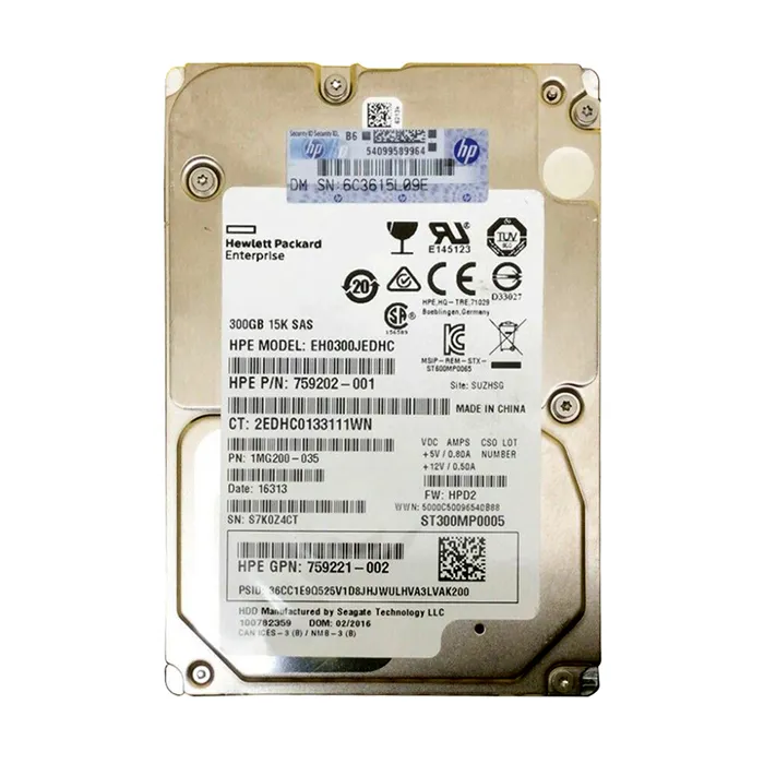 HP 759221-002 | 300GB 15000RPM SAS 12Gb/s 2.5-inch Hard Drive Refurbished - Hewlett-Packard (ou HP en abrégé) refurbished available on Gotodirect