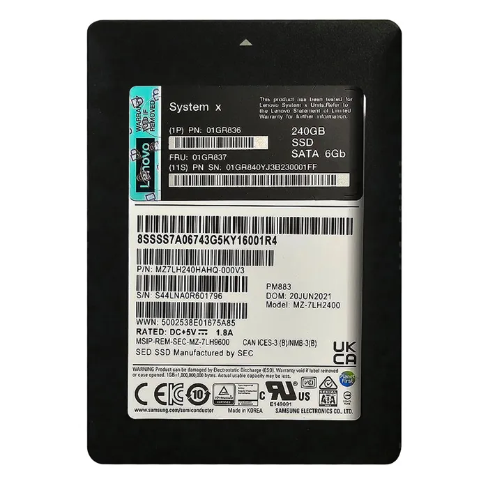 Lenovo 01GR836 | 240GB Triple-Level Cell SATA 6Gb/s Hot Swappable 2.5-Inch Solid State Drive Refurbished - Lenovo refurbished available on Gotodirect
