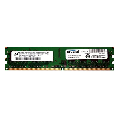 Micron MT16HTF25664AY-1GAE1 | 2GB DDR2-1066MHz PC2-8500 Non-ECC Unbuffered UDIMM CL7 2Rx8 1.8V 240-Pin Memory Module Refurbished -  refurbished available on Gotodirect