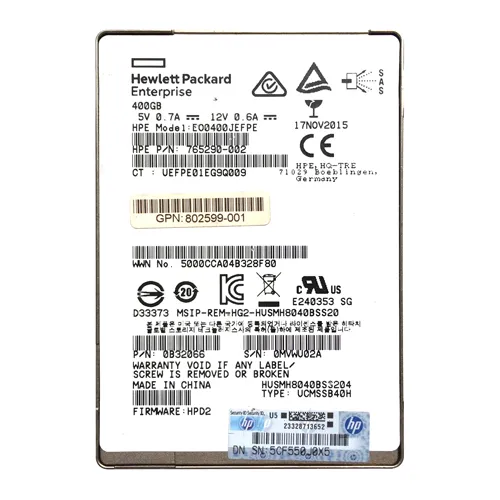 HP EO0400JEFPE | 400GB SAS 12Gb/s Hot-Swappable 2.5-Inch Enterprise Solid State Drive for ProLiant Servers Refurbished - Hewlett-Packard (ou HP en abrégé) refurbished available on Gotodirect