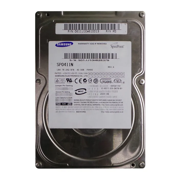 Samsung SP0411N | Spinpoint P80 40GB 7200RPM IDE Ultra ATA/133 (ATA-7) 2MB Cache 3.5-Inch Hard Drive Refurbished - Samsung refurbished available on Gotodirect