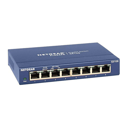 Netgear GS108-400NAS | Prosafe GS108 8 x Ports 10/100/1000Base-T Unmanaged Rack-mountable Gigabit Ethernet Smart Network Switch Refurbished - Netgear refurbished available on Gotodirect