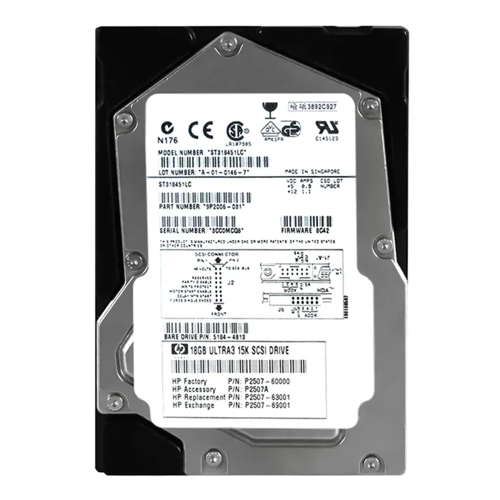 Buy HP P2507-63001 | 18.2GB 15000RPM Ultra160 SCSI Hot Swappable LVD 80-Pin 3.5-Inch Hard Drive Refurbished - $226.67 HP P2507-63001 | 18.2GB 15000RPM Ultra160 SCSI Hot Swappable LVD 80-Pin 3.5-Inch Hard Drive Refurbished - Hewlett-Packard (ou HP en abrégé) refurbished available on Gotodirect