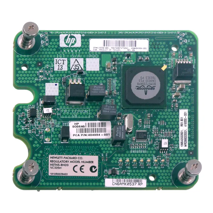HP NC326M | Dual-Ports 1Gb/s 10Base-T/100Base-TX/1000Base-T Gigabit Ethernet PCI Express x4 Mezzanine Server Network Adapter for c-Class BladeSystem Refurbished - Hewlett-Packard (ou HP en abrégé) refurbished available on Gotodirect