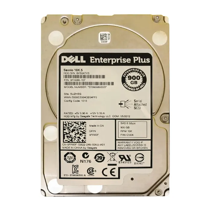 Dell 0FR83F | 900GB 10000RPM SAS 6Gb/s Hot-Pluggable 2.5-Inch Hard Drive for EqualLogic Storage Array Refurbished - Dell refurbished available on Gotodirect
