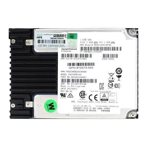 HP 872373-003 | 1.6TB SAS 12Gb/s Mixed Use SFF 2.5-Inch Solid State Drive Refurbished - Hewlett-Packard (ou HP en abrégé) refurbished available on Gotodirect