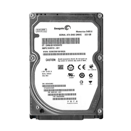 Buy HP 508572-001 | 320GB 5400RPM SATA 1.5Gb/s 8MB Cache 2.5-inch Hard Drive Refurbished - $248.46 HP 508572-001 | 320GB 5400RPM SATA 1.5Gb/s 8MB Cache 2.5-inch Hard Drive Refurbished - Hewlett-Packard (ou HP en abrégé) refurbished available on Gotodirect