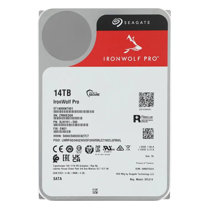 Seagate ST14000NT001 | IronWolf Pro Helium 14TB 3.5-inch 6GB/s SATA 7200RPM 256MB Cache 512e NAS Server Hard Drive Refurbished - Seagate refurbished available on Gotodirect