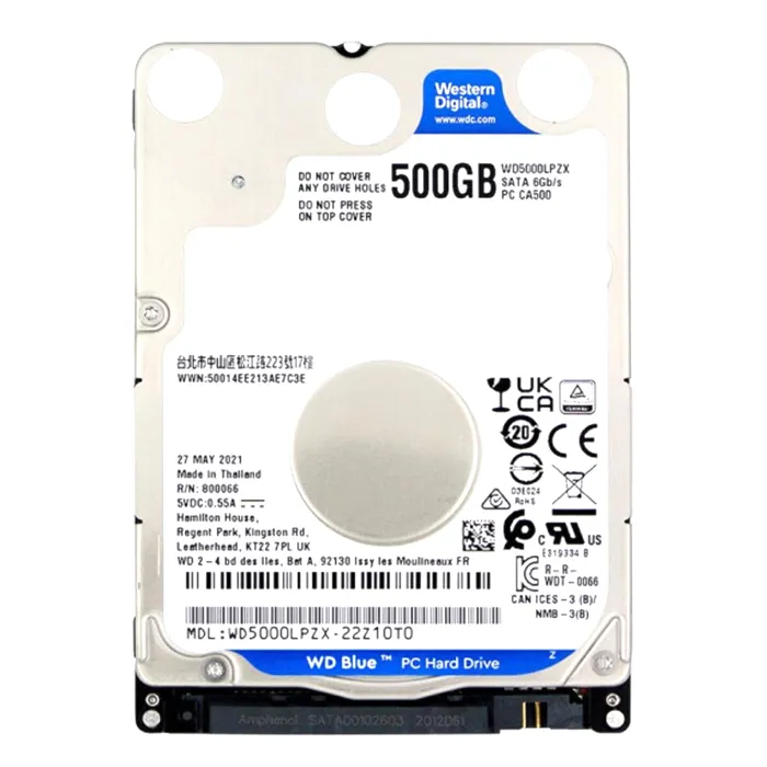 Western Digital WD5000LPZX | Blue 500GB 2.5-inch 6GB/s SATA 5400RPM 128MB Cache Laptop Hard Drive Refurbished - Western Digital refurbished available on Gotodirect