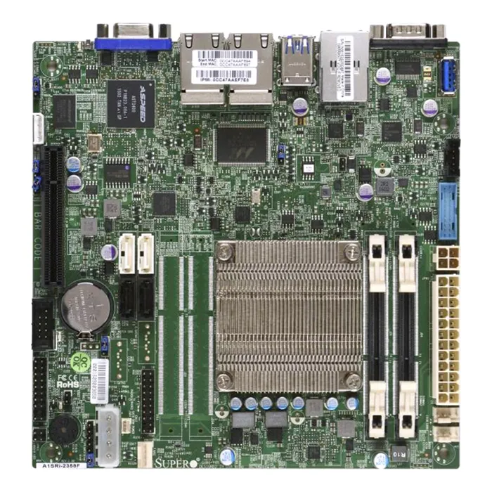 Supermicro MBD-A1SRI-2358F | A1SRi-2358F Socket FCBGA-1283 System on Chip Chipset Mini-ITX System Board (Motherboard) Supports Atom C2358 DDR3 2x DIMM Refurbished -  refurbished available on Gotodirect