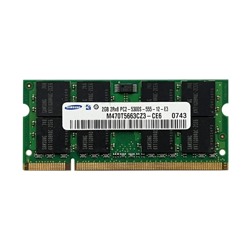 Samsung M470T5663CZ3-CE6 | 2GB DDR2-667MHz PC2-5300 Non-ECC Unbuffered SODIMM CL5 2Rx8 1.8V 200-Pin Memory Module Refurbished - Samsung refurbished available on Gotodirect