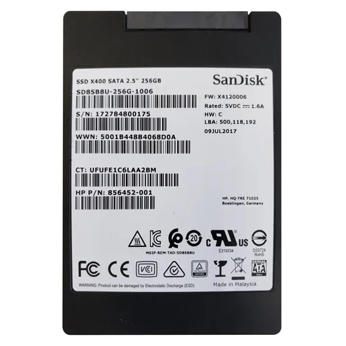 HP 856452-001 | 256GB Triple-Level Cell SATA 6Gb/s 2.5-Inch Solid State Drive Refurbished - Hewlett-Packard (ou HP en abrégé) refurbished available on Gotodirect