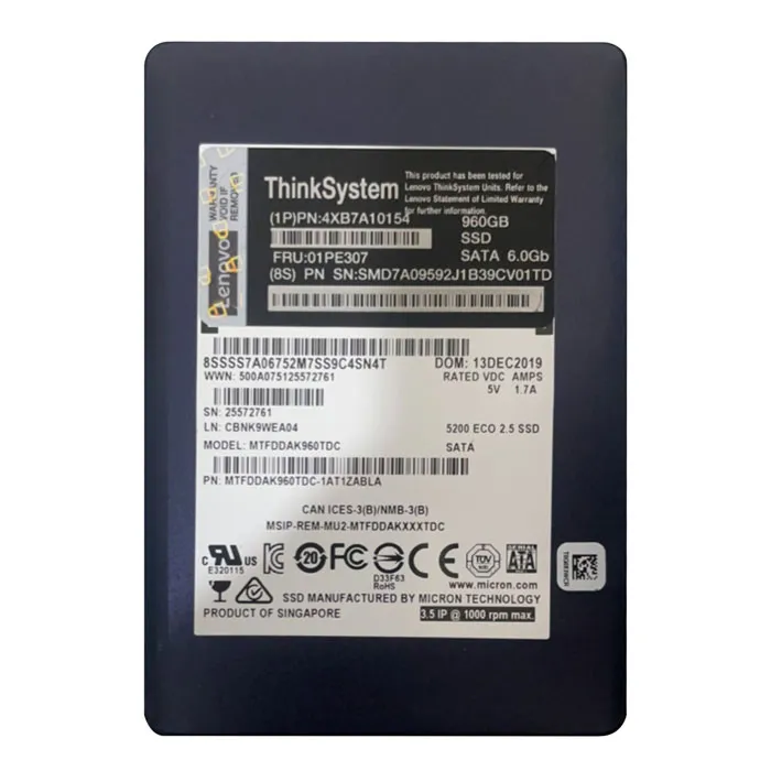 Lenovo 01PE307 | 960GB TLC SATA 6GB/s SFF 2.5-Inch Internal Solid State Drive Refurbished - Lenovo refurbished available on Gotodirect