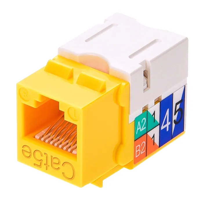 Monoprice 5377 | Cat5e Punch Down Keystone Jack for 22-24AWG Solid Wire Yellow Refurbished -  refurbished available on Gotodirect