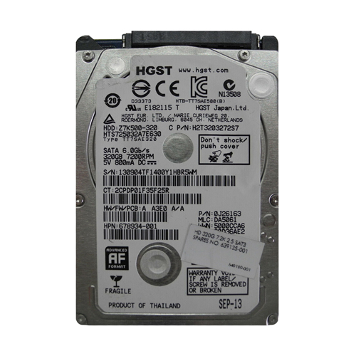 Buy HP 639135-001 | 320GB 7200RPM SATA 3Gb/s 32MB Cache 2.5-inch Hard Drive Refurbished - $150.63 HP 639135-001 | 320GB 7200RPM SATA 3Gb/s 32MB Cache 2.5-inch Hard Drive Refurbished - Hewlett-Packard (ou HP en abrégé) refurbished available on Gotodirect