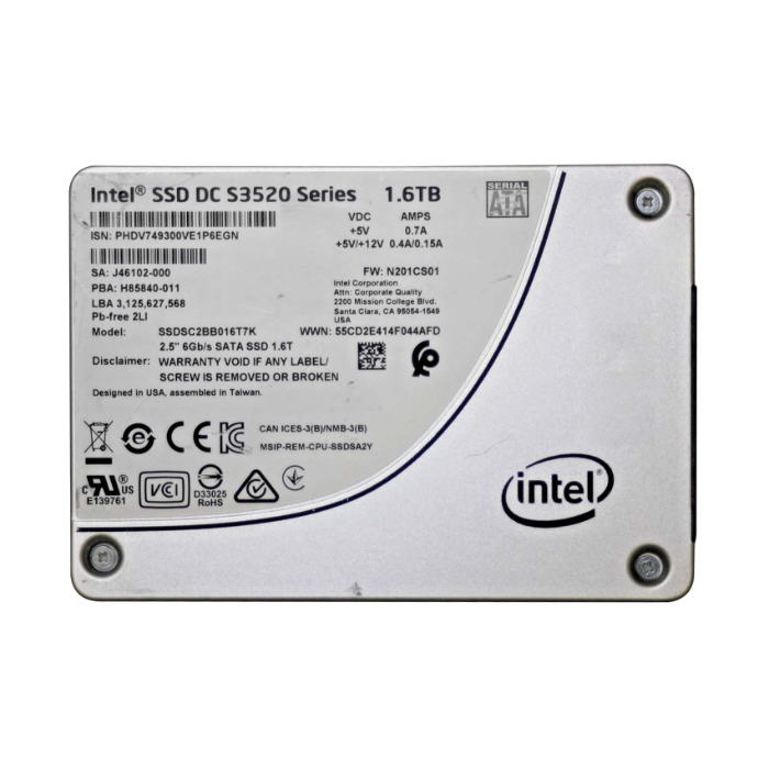 Intel SSDSC2BB016T7K | S3520 1.6TB Multi-Level Cell SATA 6Gb/s 2.5-Inch Solid State Drive Refurbished - Intel refurbished available on Gotodirect