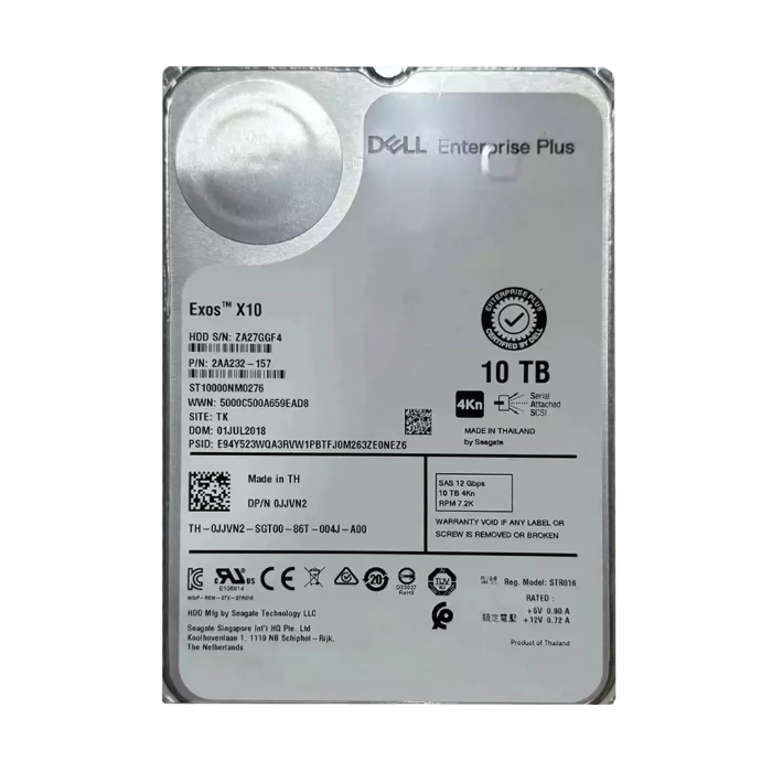 Dell JJVN2 | 10TB 7200RPM SAS 12Gb/s Hot-Pluggable 3.5-Inch Nearline Hard Drive for Compellent Storage Array Refurbished - Dell refurbished available on Gotodirect