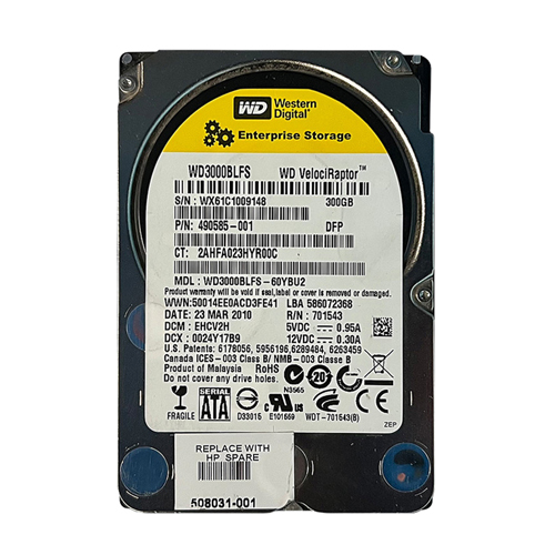 Buy HP 490585-001 | 300GB 10000RPM SATA 6Gb/s 32MB Cache 2.5-inch Midline Hard Drive Refurbished - $71.54 HP 490585-001 | 300GB 10000RPM SATA 6Gb/s 32MB Cache 2.5-inch Midline Hard Drive Refurbished - Hewlett-Packard (ou HP en abrégé) refurbished available on Gotodirect