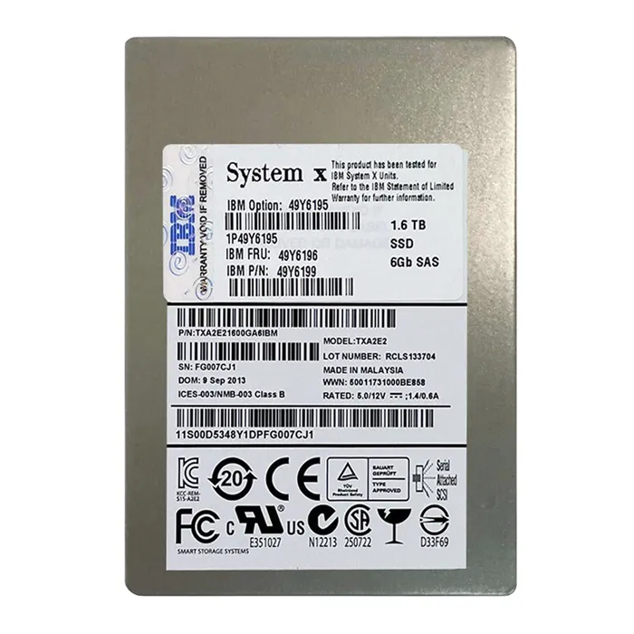 IBM 49Y6196 | 1.6TB Multi-Level Cell SAS 6Gb/s Hot Swappable 2.5-Inch Solid State Drive Refurbished -  refurbished available on Gotodirect