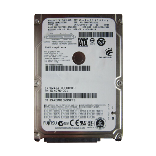 HP 514076-001 | 320GB 5400RPM SATA 3Gb/s 8MB Cache 2.5-inch Hard Drive Refurbished - Hewlett-Packard (ou HP en abrégé) refurbished available on Gotodirect
