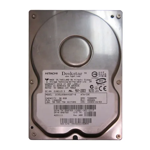 Dell 0X0769 | 30GB 7200RPM ATA-100 2MB Cache 3.5-Inch Hard Drive Refurbished - Dell refurbished available on Gotodirect
