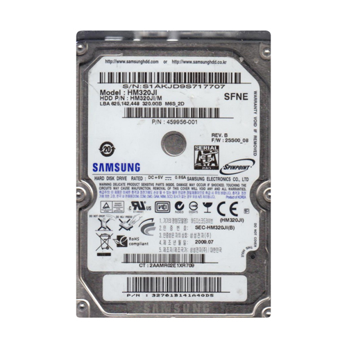 HP 459956-001 | 320GB 5400RPM SATA 1.5Gb/s 8MB Cache 2.5-inch Hard Drive Refurbished - Hewlett-Packard (ou HP en abrégé) refurbished available on Gotodirect