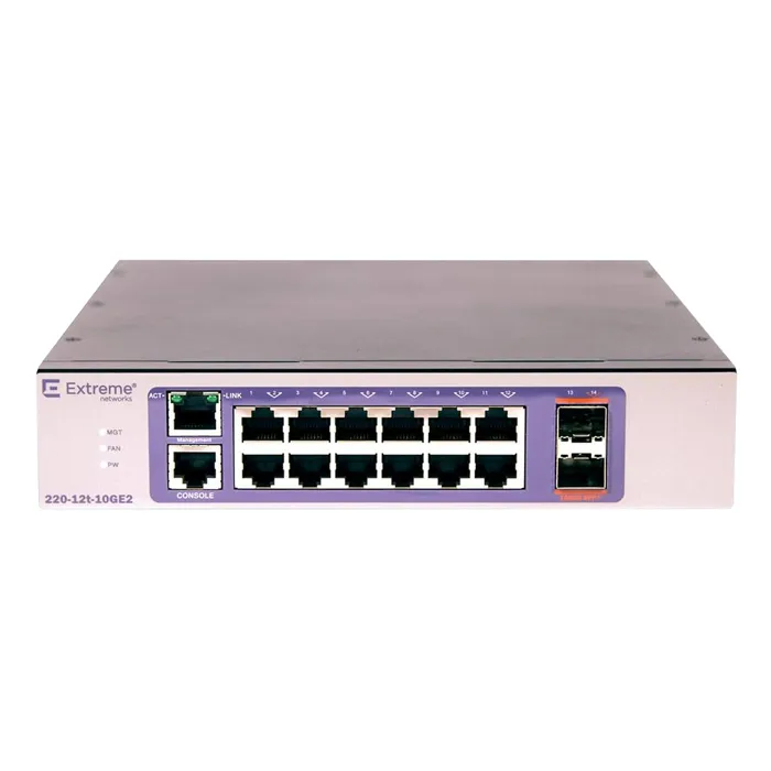 Extreme Networks 220-12T-10GE2 | Switching 220 Series 12 port 10/100/1000BASE-T SFP+ 10 Gigabit Ethernet Switch Refurbished -  refurbished available on Gotodirect