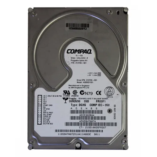 Compaq 313726-001 | 9.1GB 7200RPM Ultra2 Wide SCSI 3.5 Inch Hard Drive Refurbished -  refurbished available on Gotodirect