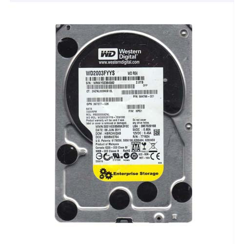 HP 584786-001 | 2TB 7200RPM SATA 3Gb/s Hot-Pluggable 3.5-Inch Midline Hard Drive for ProLiant Servers Refurbished - Hewlett-Packard (ou HP en abrégé) refurbished available on Gotodirect