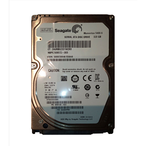 HP 508572-003 | 320GB 5400RPM SATA 3Gb/s 8MB Cache 2.5-inch Hard Drive Refurbished - Hewlett-Packard (ou HP en abrégé) refurbished available on Gotodirect