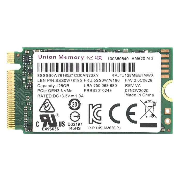 Lenovo 5SS0W76180 | 128GB PCI Express Gen3 NVMe M.2 2242 Internal Solid State Drive Refurbished - Lenovo refurbished available on Gotodirect